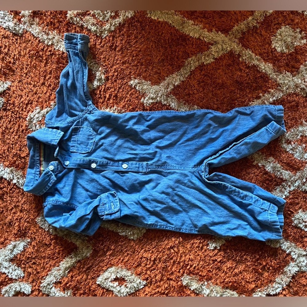 Primary baby chambray jumpsuit size 6-12